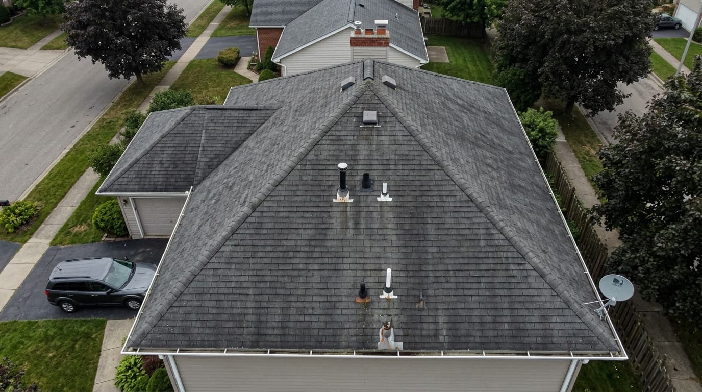 Roofing contractor inspecting roof in Anna